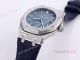 Swiss Replica Iced Out Audemars Piguet Royal Oak Blue Dial Watch - Blue Leather Strap (2)_th.jpg